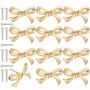 12 Piece Vintage Gold Drawer Knobs Bow Shape Cabinets Knobs