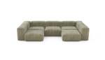 U-shape Sofa - Cord Velours - Khaki - 314CM X 199CM