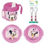 Minnie Mouse - Toddler Feeding Set Cup Plate Bowl And Cutlery - Pink