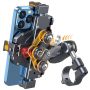 Aluminum Motorcycle Phone Mount With Vibration Dampener & High-speed Secure Lock One-push Anti-theft Phone Cradle Handlebar Cellphone Holder For Moto