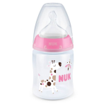 Nuk First Choice+ Temperature Control Bottle Silicone Teat- 0-6 Months - 150ML -giraffe