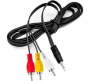 Na 1.5 M 3.5MM Jack To 3 Rca Male Aux Cable Compatible With MP3 Player Speaker Computer Black One Cable