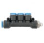 AirCraft Pu Hose Fitting Manifold 4 X 10MM Port X 1/8"M