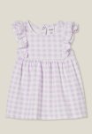Cotton On Megan Sleeveless Ruffle Dress - Vintage Lilac gingham