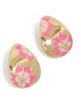 Goldair Gold Painted Flower Huggie Earrings
