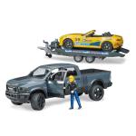 Bruder Toys Bruder RAM 2500 Power Wagon With Bruder Roadster Figure And Trailer