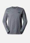 M Long Sleeve Simple Dome Tee - Tnf Medium Grey Heather Dyy