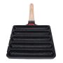 Sausage Grill Pan Aluminum Alloy Non Stick Skillet With Wooden Handle