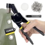 Hapden Grommet Tool Kit 3 8 Inch Handheld Eyelet Kit Manual Grommet Press Machine With 500 Pcs 10 Mm Grommets