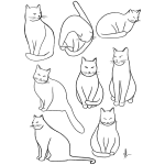 CAT Doodles Art Print - A4 297MM X 210MM