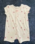 H&m White Polka Dot Romper 4 6M