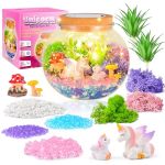 Unicorn Gifts For Girls - Light Up Unicorn Terrarium Kit For Kids - Diy Unicorn Arts & Crafts Toy - Birthday Gifts For Kids