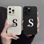 Letter Pattern Mobile Phone Case Full-Body Protection Shockproof TPU Soft Rubber Case Color: Transparent White Black For Men Women For IPhone 15 14 13