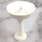 JP616 White Resin Bird Bath And Frog White