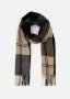 Check Fringed Scarf