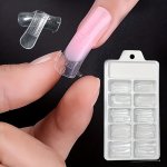 100PCS Nail Extension Gel Molds With Scale Nail Art Tool Paperless Clear Nail Forms For Acrylic Nails Uv led Lamp Curing Quick B