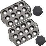 Tosnail 2 Pack 12 Cavity MINI Cheesecake Pan With Removable Bottom
