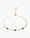 Goldair Gold Plated Emerald Cubic Zirconia Ovals Toggle Bracelet