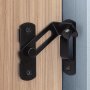 1PC Black Sliding Barn Door Latch 90 Degree Right Angle 90 Degree Door Buckle Right Angle Lock Push Pull Surfaced Mounted Room Door Lock