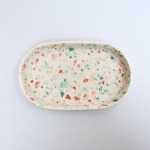 Eco-resin Terrazzo Soap Dish - Neutral Peach & Teal