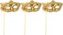 3PIECES Halloween Mask On Stick Plastic Mask For Halloween Carnival Party