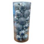 Plastic Christmas Decoration Balls Silver 24 Piece