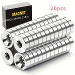 Heavy-duty Neodymium Disc Magnets 10 20PCS - High-intensity Long-lasting Magnetism With Easy-install Countersink For Tools & Pro