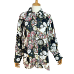Vintage Plaid And Clock Print Shirt - M