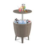 Ekko 3-IN-1 Extendable Tabletop Ice Bucket Perfect For Backyard Parties - Brown