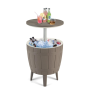 Ekko 3-IN-1 Extendable Tabletop Ice Bucket Perfect For Backyard Parties - Brown