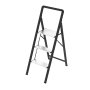 Casa Folding Step Ladder - Steel & Aluminium - 3 Steps - Black/silver