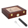 Wood Humidor Cigar Box 26 Wooden Cigars Case Storage Box With Hygrometer