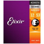 Elixir Nanoweb 80 20 Bronze Acoustic Guitar Strings 12-53