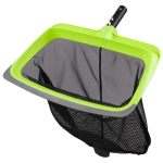Sepetrel Swimming Pool Leaf Skimmer Net Rubber Lip & Reinforced Frame Double-layer Deep Rake No Pole