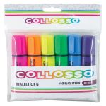Collosso Highlighters Chisel Tip Wallet Of 6
