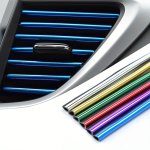 10PCS SET Car Air Conditioner Outlet Decorative Strips U Shape Moulding Trim Decor Strip Car Styling Car Door Edge Corner Protec