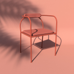 Outdoor Akaya Caf Chair - Coral Colourway
