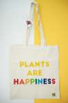 Plants Are Happiness Tote Bag - Yellow