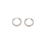 Textured Petite Silver Hoop Earrings - Silver