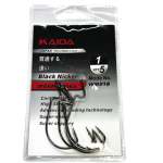 WM016 Black Nickel Bass Worm Fishing Hooks Size 1