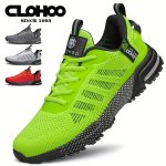 Clohoo Men's Trendy Knitted Breathable Lightweight Comfy Sneakers For Running Jogging Wear-resistant Non-slip Casual Walking Shoes