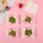 100pcs Clear Small Daisy Cookies Sealed Bags With White Inspiring Words Snowflake Crisp Packaging Bags
