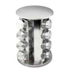 Smte Spice Rack Set 16-PIECES Silver With Keychain