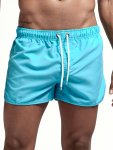 Men's Solid Breathable Casual Drawstring Shorts With Pockets For Summer Outdoor Workout Running Training
