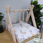 Changing Mat Cover Brown Bunny Sleeping In The Moon Grey