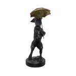Rabbit With Umbrella Black & Gold