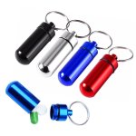 1PC Refillable Outdoor Bottle Keychain - Aluminum Alloy MINI Pill Jar For Travel And On-the-go Essentials