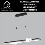 Black Aluminum Glass & Pvc LED Pendant Light Fitting