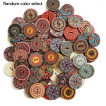 Retro Wooden Buttons 2 Holes Ethnic Style Wooden Beads For Handwork Sewing Scrapbook Clothing Button Diy Crafts Accessories Gift