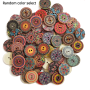 Retro Wooden Buttons 2 Holes Ethnic Style Wooden Beads For Handwork Sewing Scrapbook Clothing Button DIY Crafts Accessories Gift Card Decor
